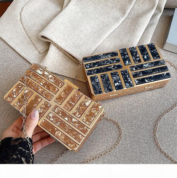 

designer- women handbag artwork hard box chain bag sweet printing acrylic evening bag elegant joker women leather shoulder bag