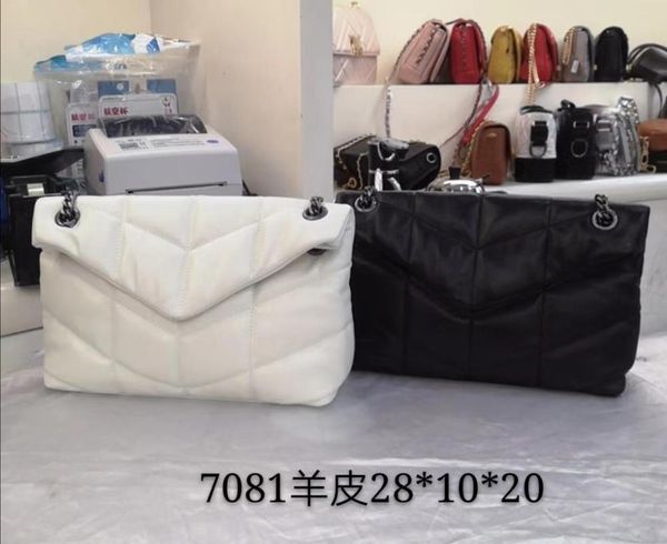 

the new style fashion and classic genuine leather sheepskin women handbag one shoulder black chain bag 3 color