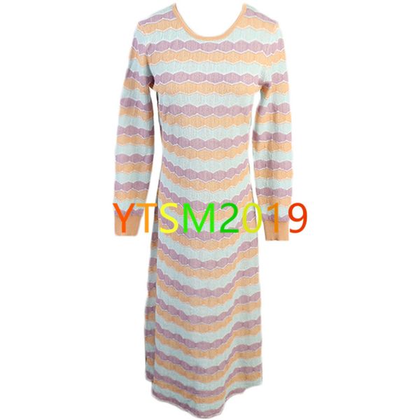 

knit woolly dress woollen skirt sweater fleece petticoat women's round neck contrast color wave striped pullover long dresses, Black;gray