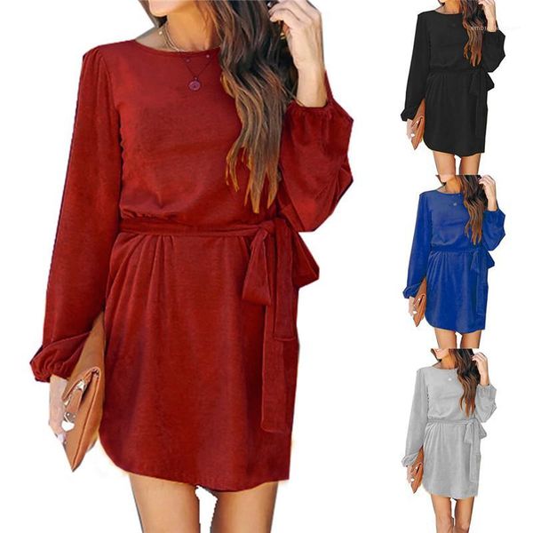 

designer loose solid color dresses casual womens sashes dresses luxury womens dress, Black;gray