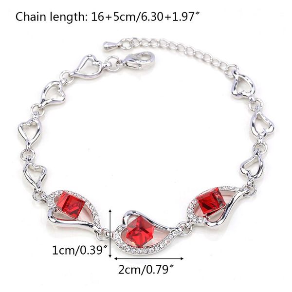 

ladies hearts bracelets inlay crystal bangle xmas jewellery gift for women girls, Black