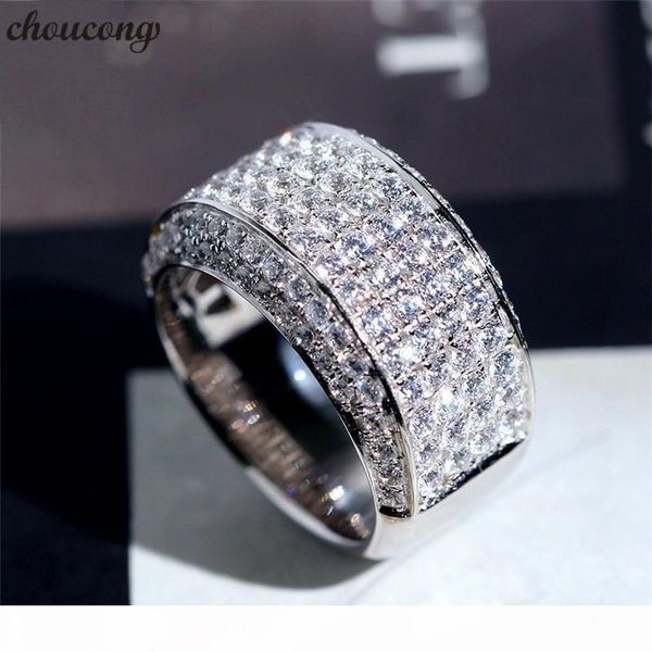 

choucong мужской promise кольцо стерлингового серебра 925 cz обручальные обручальное кольца для женщин мужчинам партии подарка ювелирных изд, Slivery;golden