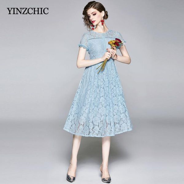 

new summer woman lace dress o-neck ladies elegant dresses slim a-line party dress for office lady short sleeve laces midi, Black;gray