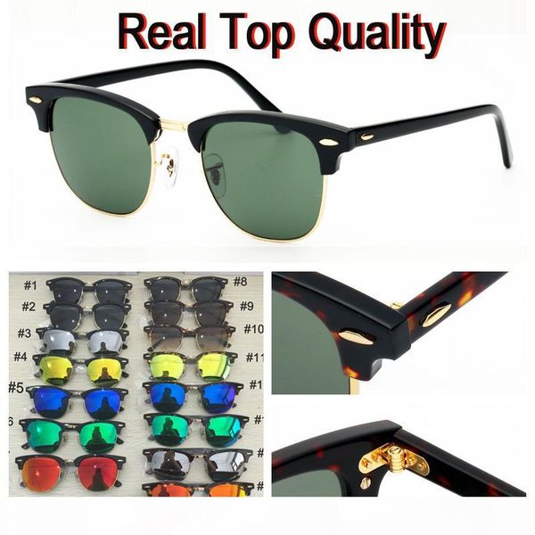 

designer sunglasses real oclos real plank acetate frame uv400 sun glass lenses sun glasses with black or brown leather case, box, White;black