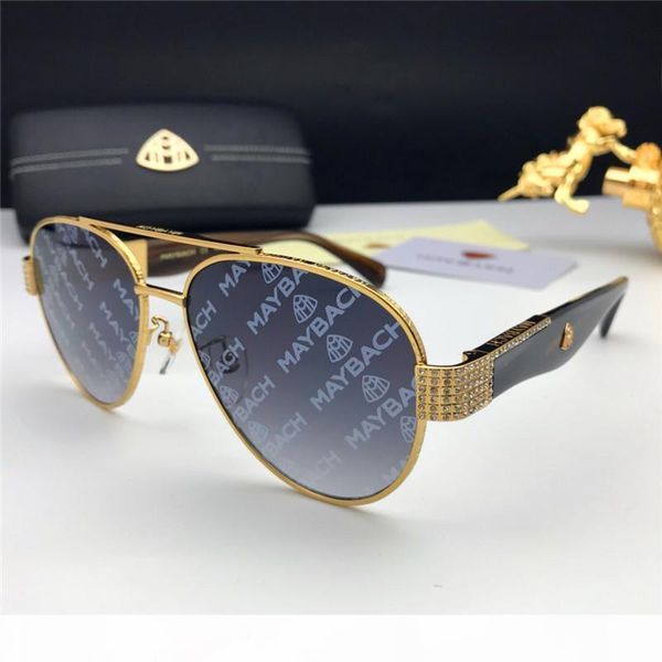 

new fashion luxury sunglasses men sunglasses the star pilot frame with diamond avant-garde design style coating color printing uv400 lens, White;black