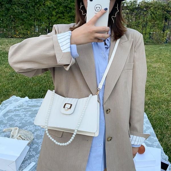 

женщины плеча телефон сумка мода твердой кожа pu перл дама цепи плечо сумка цепь crossbody сумка