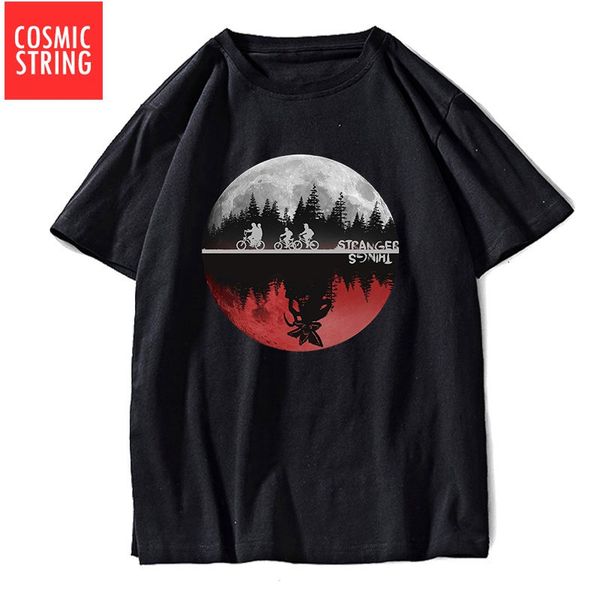

cosmic string 100% cotton short sleeve stranger things men t shirt summer loose knitted men tshirt loose t-shirt male tee shirts