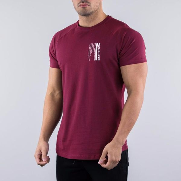 

men's t-shirts mens summer gyms casual tshirt alphalete fitness bodybuilding muscle male short tshirts 2021 cotton print streetwear tee, White;black