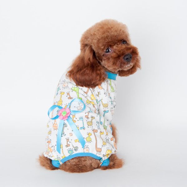 

Pet dog clothes winter Home clothing dog four-legged clothes for small dogs cotton printing Teddy clothes print jumpsuit warm