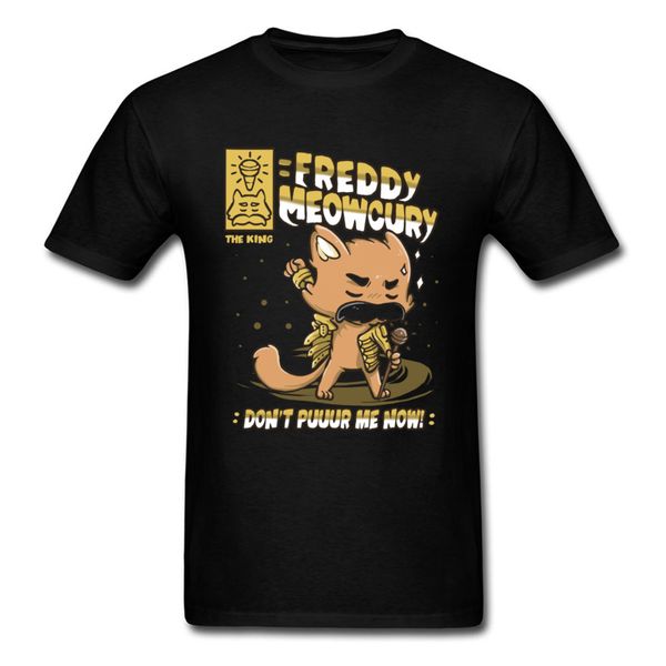 

rock freddy meowcury printed on tshirts hip hop rock comic cotton fabric crew neck men tees 2019 latest short sleeve t-shirt