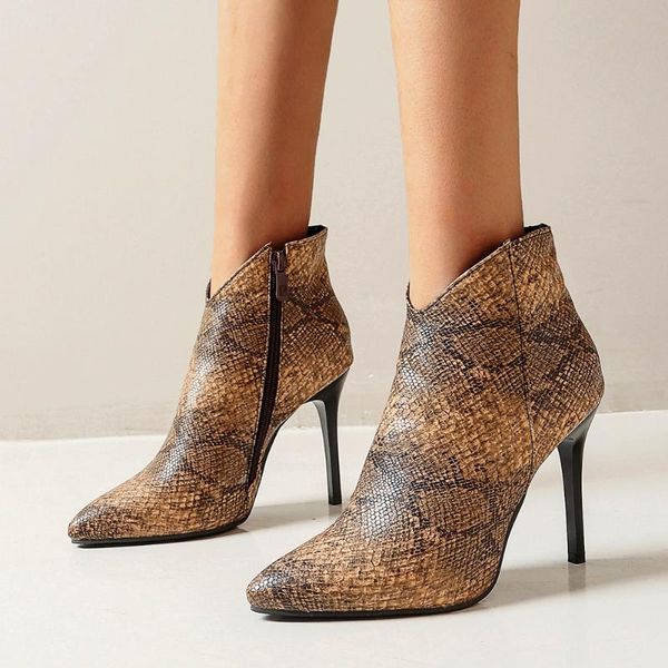 

boots lapolaka large sizes 48 fetish high heels fashionable snake veins party woman shoes office lady ankle, Black