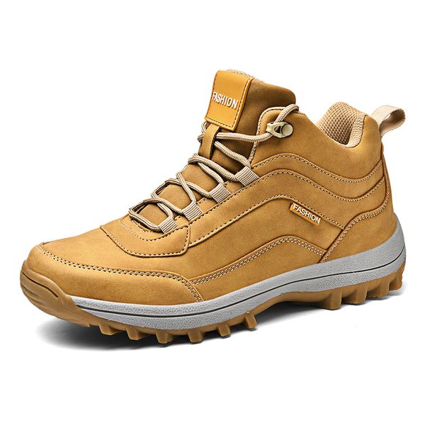 

hiking shoes waterproof anti-skidding sport shoes men winter slip-on trekking hunting boots outdoor climbing for men, Black