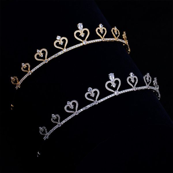 

tirim european bride crown wedding dress headdress accessories wedding engagement jewelry, Golden;silver