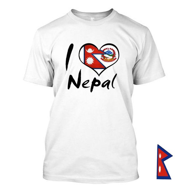 

new brand-clothing t shirts nepal i love flag funny t shirt tees summer fashion