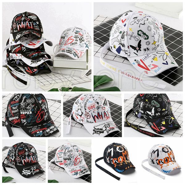 Graffiti Baskı Beyzbol Cap Moda Açık Graffiti Hip-hop Caps Spor Snapback Hip Hop Parti Şapkası Sarf Malzemeleri 8styles RRA3473