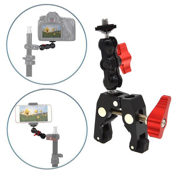 

ball head super clamp mount arm w/ 1/4\"-20 & 3/8\"-16 thread for camera