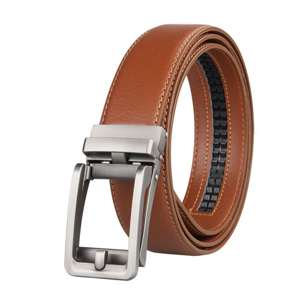 

belt men genuine luxury leather belts for men strap male metal automatic buckle 3.5cm man belt, Black;brown