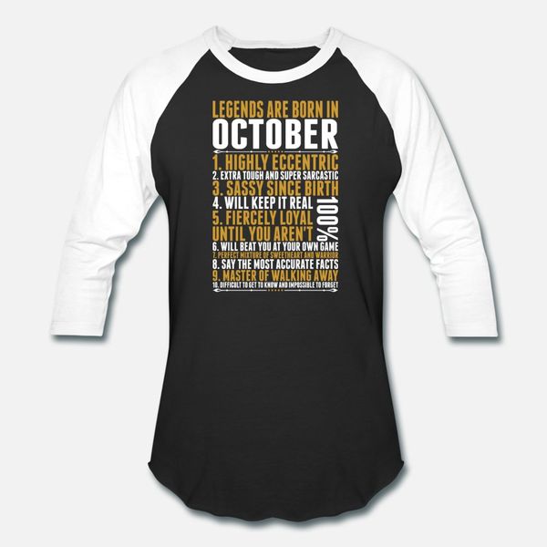 

legends are born in october quotes t shirt men design 100% cotton o-neck cool fitness building summer style cool shirt