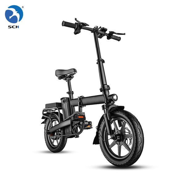 

electric bicycle 14inch electric motor bike folding multifunctional electric bike 48v 20ah womens mens bicycle e-bike, Silver;blue
