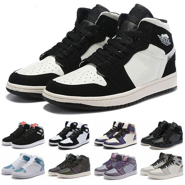 

highest qualit basketball shoes jumpman 1s obsidian unc fearless first class flight phantom turbo backboard sport sneaker men women, Black