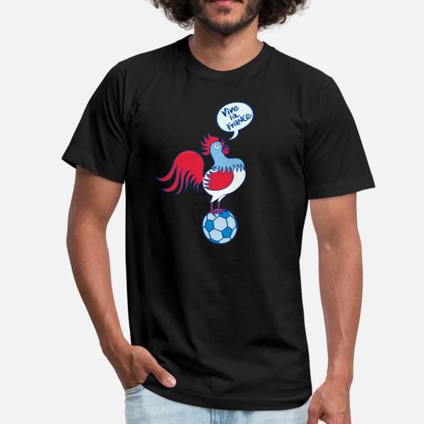 

french rooster standing on a soccer ball t shirt men customize short sleeve round neck leisure cute basic summer kawaii shirt
