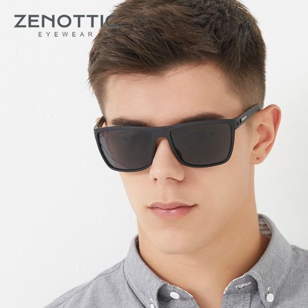 

zenottic 2020 retro tr90 polarized sunglasses for men square big uv400 anti-glare goggles driver's sun glasses oculos de sol y200420, White;black