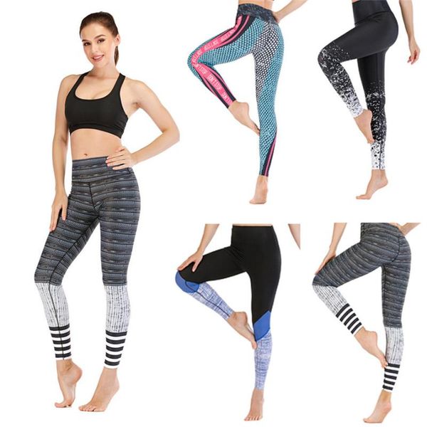 

women's printed leggings running tight moisture wicking yoga pants sports fitness pants high waist soft sports, White;red