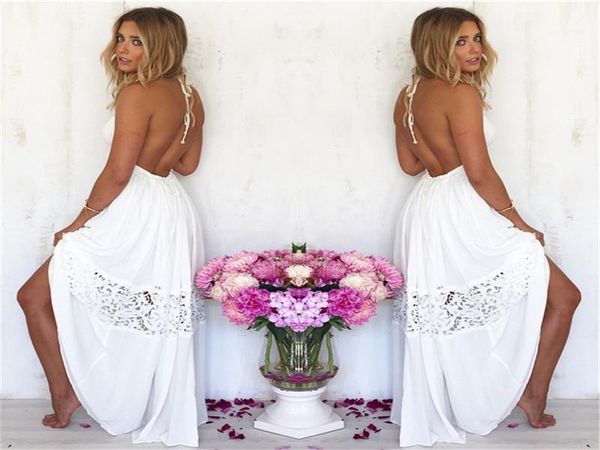 

мебельные для женщин конструктора длинного платья белого backless обернутой груди waistband холтер кружево лоскутной платья лето женщины, Black;gray