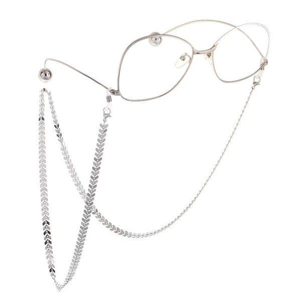 

fashion metal sequins glasses punk chain eyeglasses chains reading eyewears accessories cord holder sunglasses strap, Silver