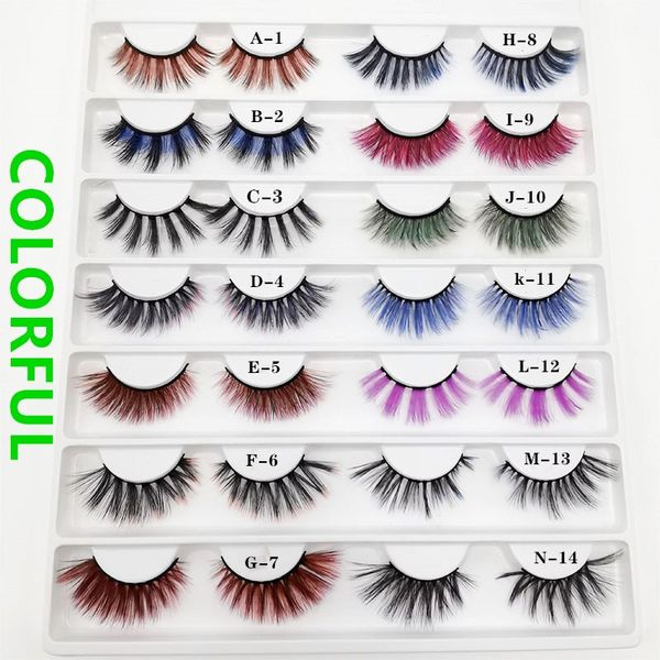 

14styles 3d mink false eyelash colorful mink false eyelashes three-dimensional cross false eyelashes 5dmink stage eyelash ing
