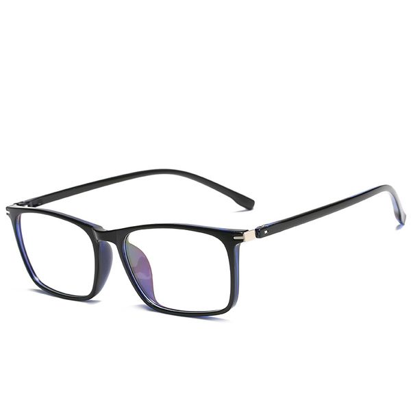 

tr 90 eyeglasses frame anti blue light optical spectacle frame men women clear lens computer gaming ultralight eye wear, Black