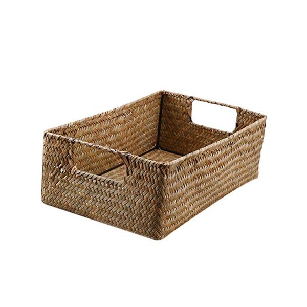 

sundries sea hand woven basket organizer rectangular for home box clothes storage household lcuia home2001