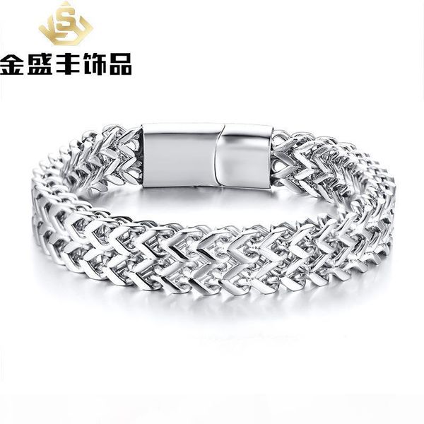 

jewelry wholesale stainless steel double chain fashion men br-640, Black