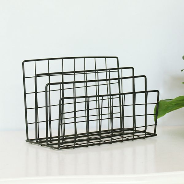 

3 layers postcards mail organizer nordic style newspaper office grid home iron