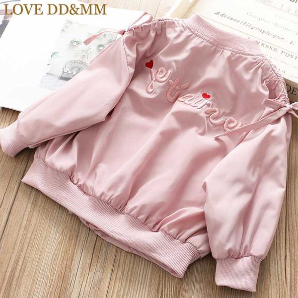 

love dd&mm girls jacket 2020 spring new children's wear girls fashion letters embroidered pocket zipper long sleeve jacket, Blue;gray