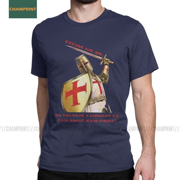 

excuse me sir knight templar men's t shirts crusader cross deus vult christ sword soldiers tees short sleeve t-shirt cotton