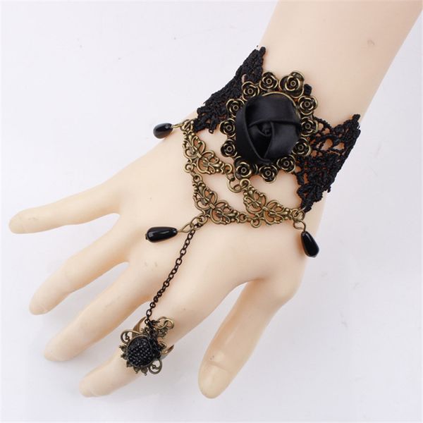 

new ladies jewelry lace fashion bracelet court ball black roses chic romantic atmosphere features jewelry