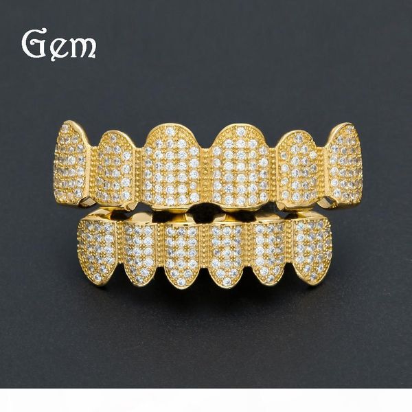 

поп хип-хоп jewlery set grillz позолоченные полный алмазные подтяжки зубы аксессуары high street ювелирные изделия, Black