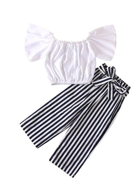 

clothing sets fashion children suit clothes summer girl set white blouse + pants for kids