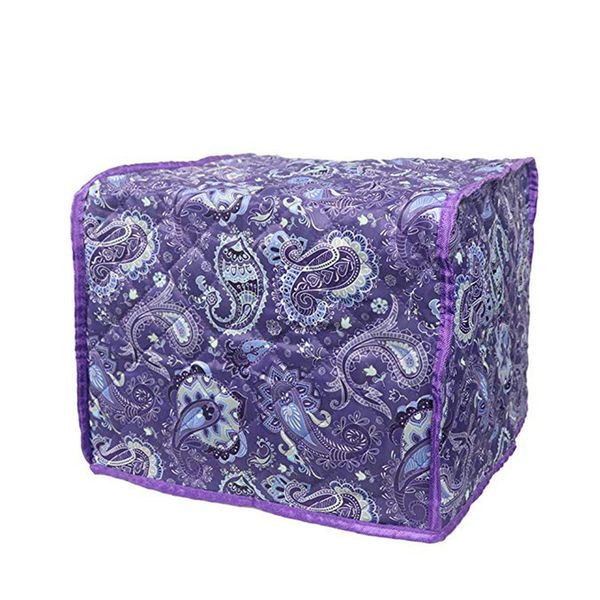 

home print purple cotton blend machine washable dustproof toaster cover foldable