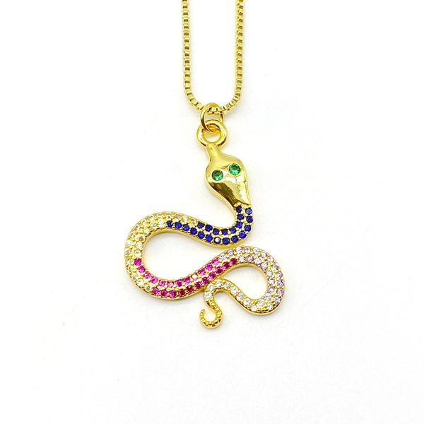 

5pcs/lot new design cz paved gold plated snake necklace, Silver