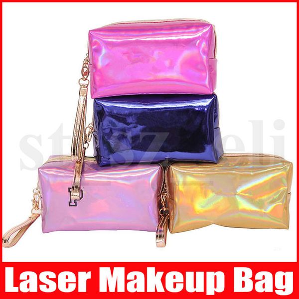 

6 colors laser makeup cosmetic bag letter hologram cosmetic bag make up bags large capacity storage waterproof wash tolitery bag