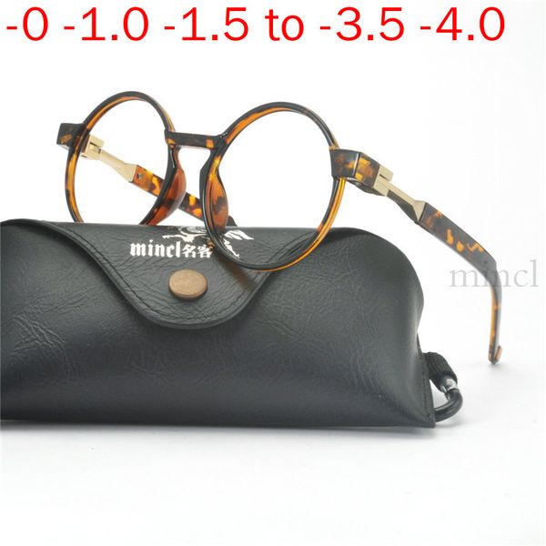 

computer anti-blue myopia glasses women round metal frame blue light blocking short-sight ecomputeryeglasses with degree -1.0 nx, Silver