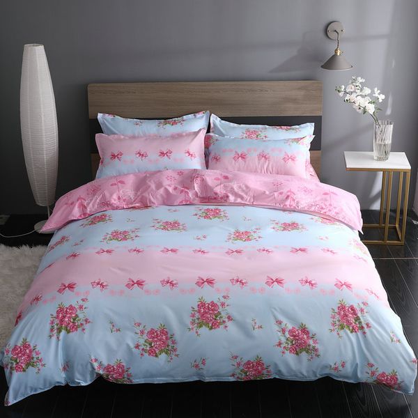 

bedding set twin full  size single bed duvet cover sets flower print bed linen quilt covers xf741-25