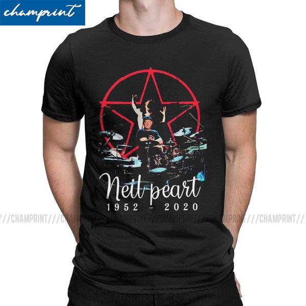 

men's neil peart 1952 - 2020 t shirts drummer drums drum rock music clothes awesome short sleeve round neck tees t-shirts