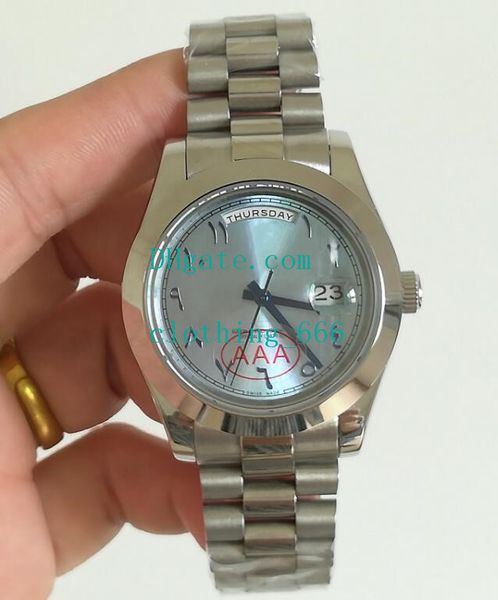 

мужские часы 228206 день 40mm дата ice blue набор из нержавеющей стали пояса моды джентльмен men luxury наручные часы, Slivery;brown