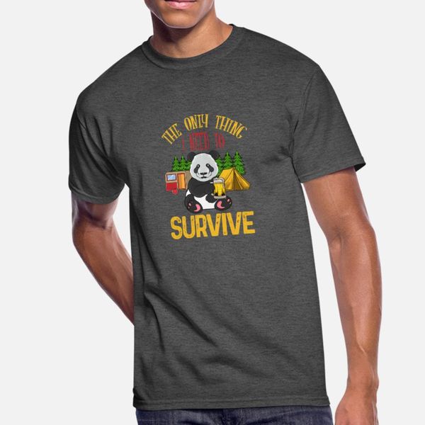 

survivor panda bear beer prepper camping t shirt men design short sleeve s-xxxl leisure fitness comical spring trend shirt