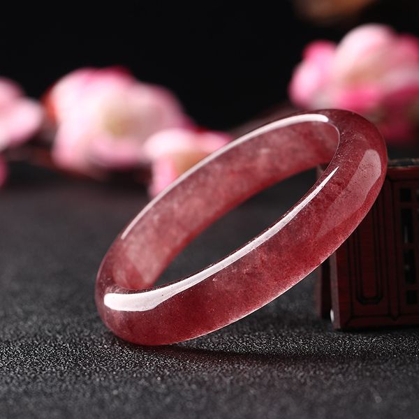 

natural russian strawberry crystal bangle, Black