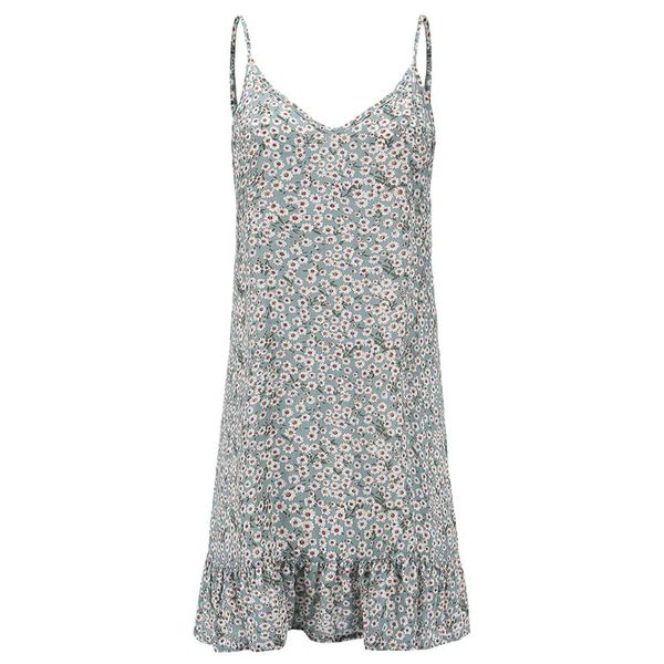 

casual dresses lightweight daily deep v neck vacation summer sling style shopping beach wear travel women dress floral printed sleevele, Black;gray