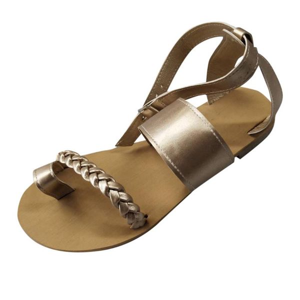 

2020 retro roman sandals women leather bohemia platform sandals slippers summer beach women flip flops ladies flat shoes, Black